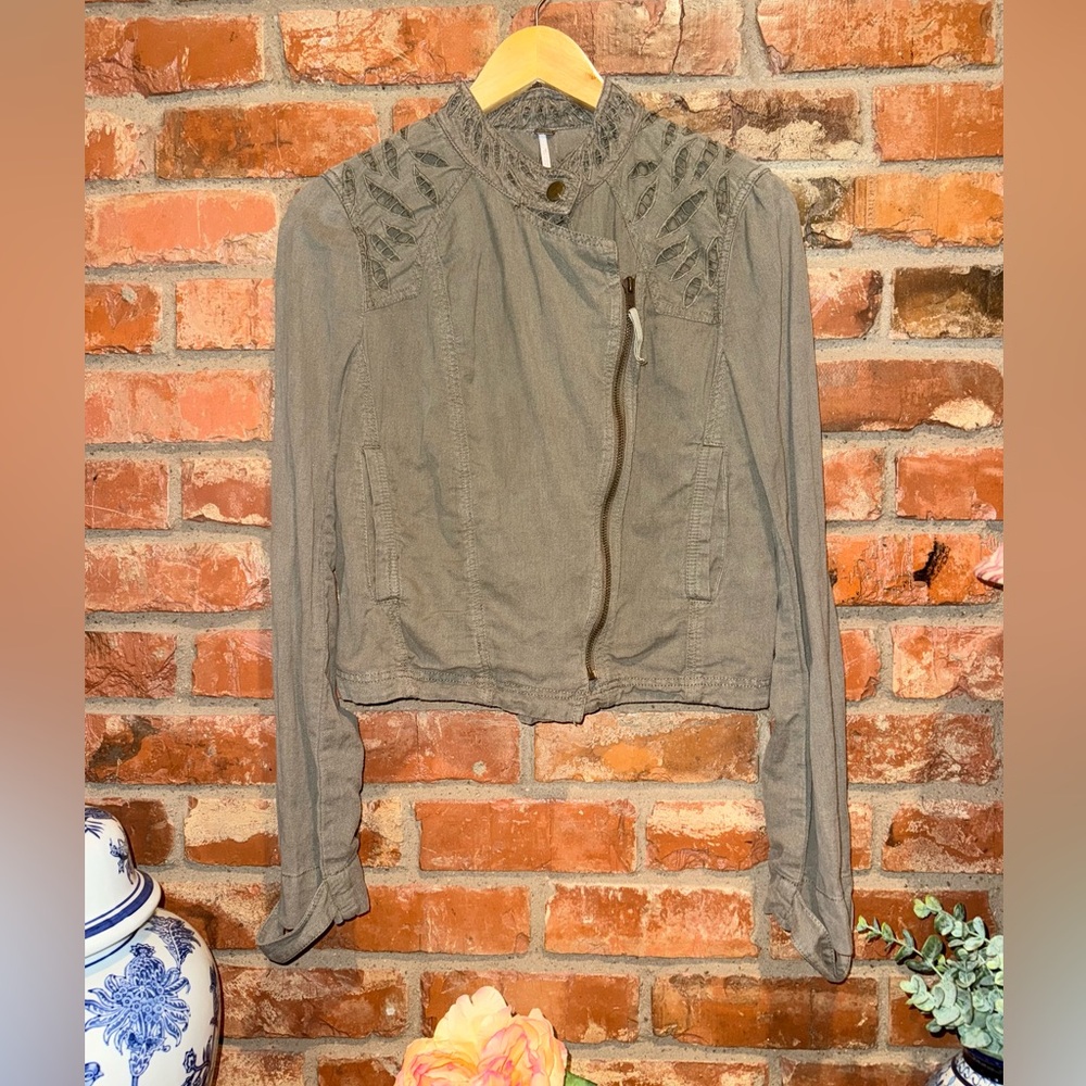 Free People Olive Green Top/Jacket